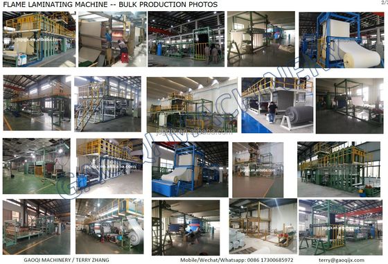 Op maat gemaakte 12000 W PLC-schuim en niet-geweven stof tapijt maken machine Vlam laminatie machine